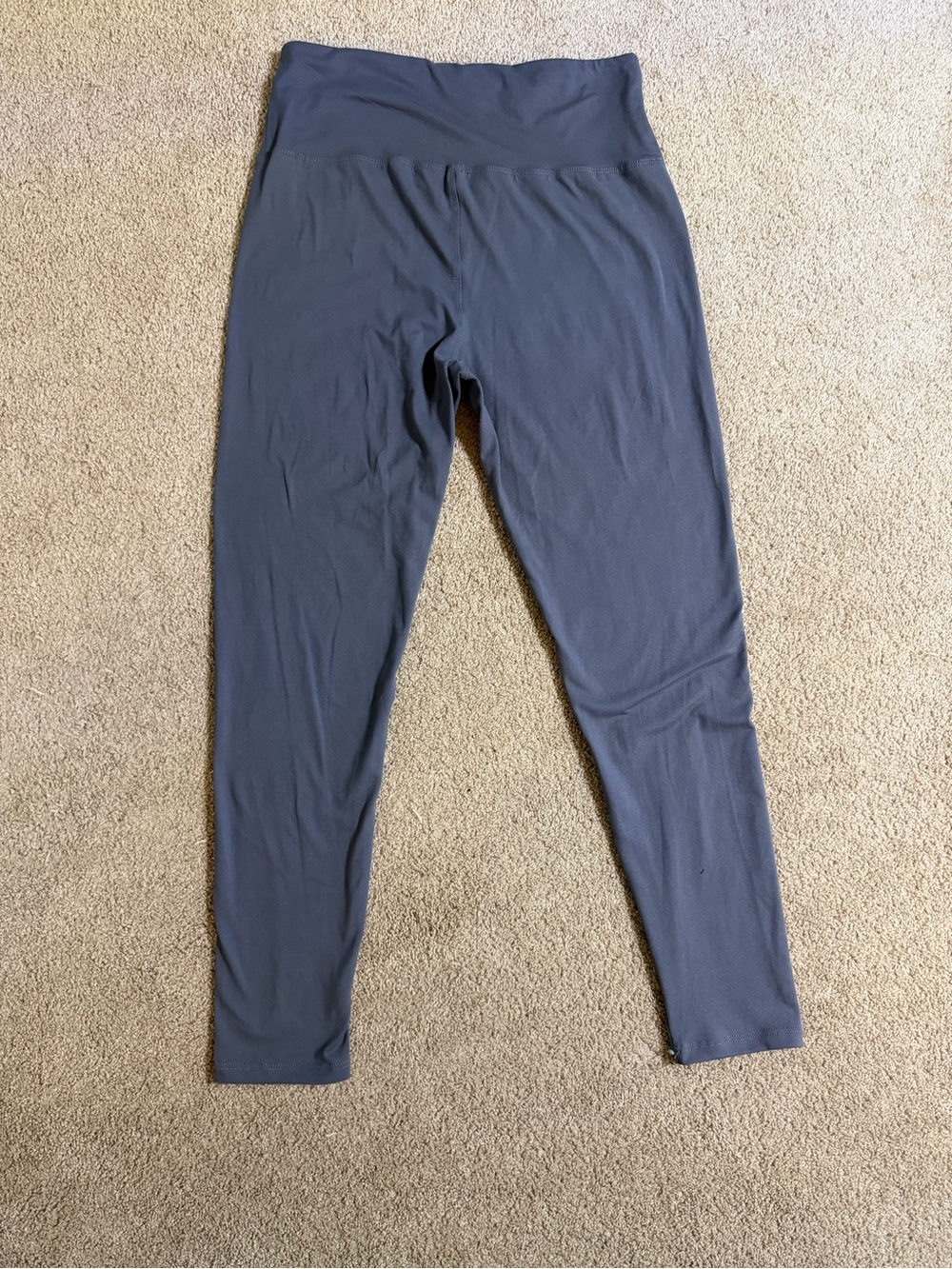 High-Waist Full-Length Leggings in Slate Gray-Blue
